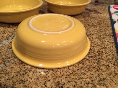 Lot of 3 Fiesta Homer Laughlin Sunflower  yellow cereal bowls 7