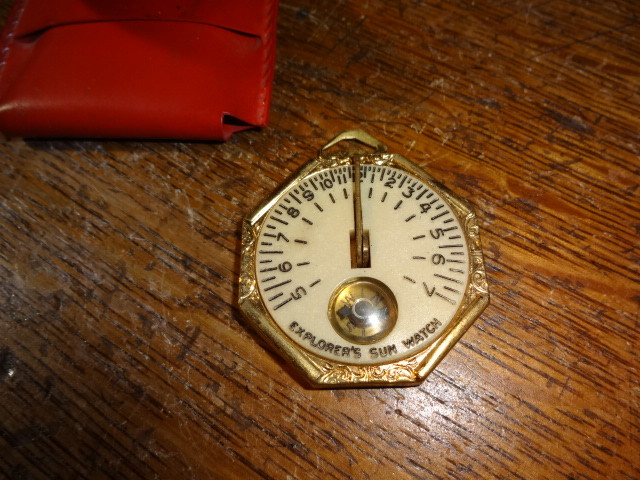 Vintage Revlon Explorer's Sun Watch Compass Pendant with holder