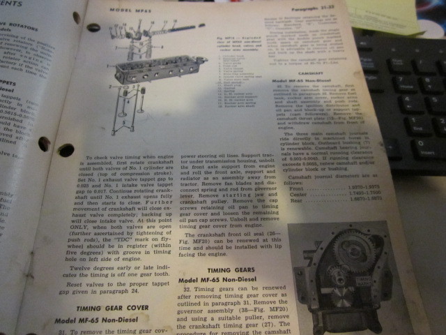 MASSEY FERGUSON MF 65  SHOP MANUAL  No. -19 used