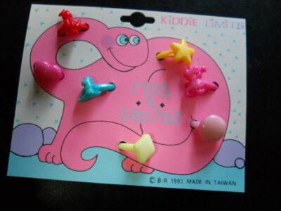 Colorful Dino Kid 7 Pc Rings Set  boys / girls jewelry Toys  #358