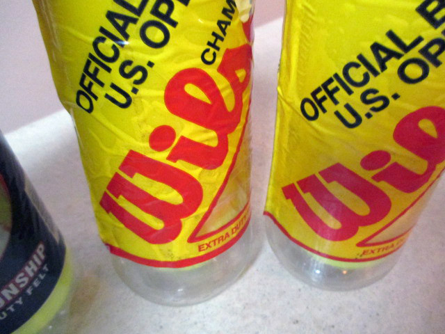 4 CANS, CONTAINERS OF EXTRA DUTY FELT TENNIS BALLS, 2 CANS WILSON, 2 CANS PENN