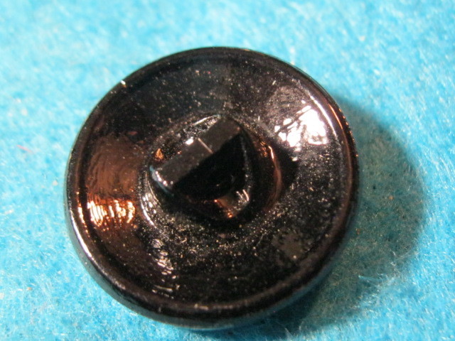 Modern Button: Black Glass with Slver Lustre