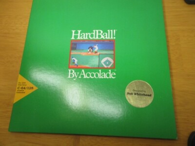 Commodore 64128 Hardball! 5.25 Disk Video Game 1985 By Accolade