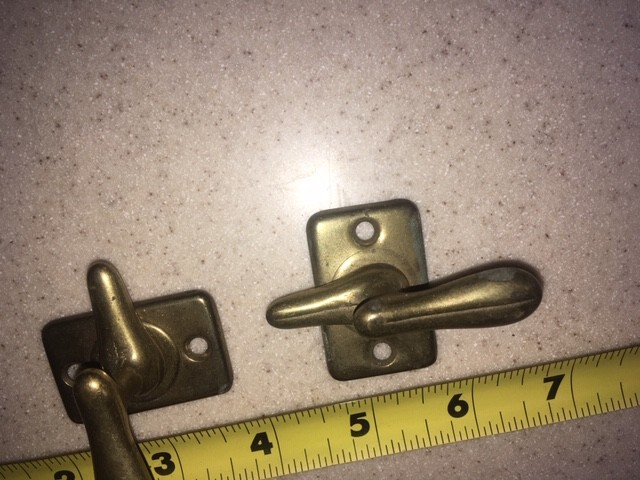 Lot of 3 Brass Vintage Window sash or Cabinet  Latches