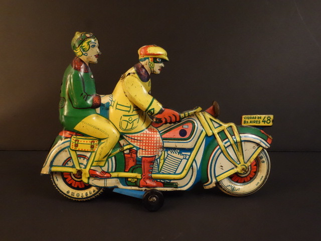 ALL ORIGINAL MATARAZZO Large Tin Motorcycle 9