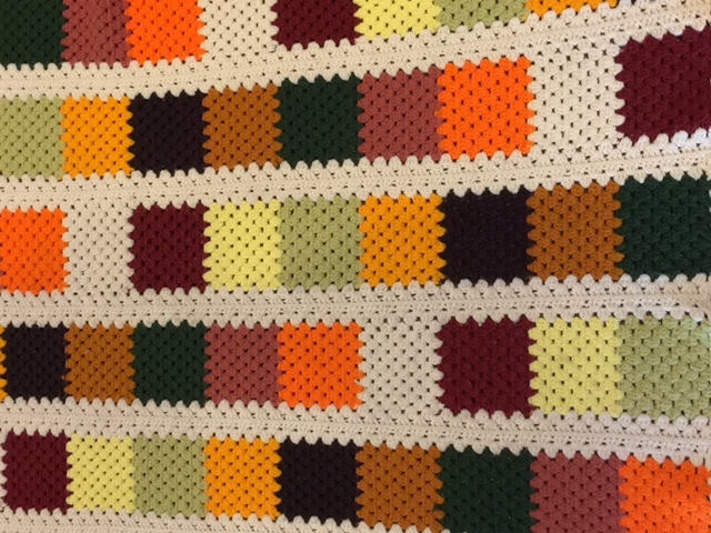 Vintage Afghan GRANNY SQUARE Handmade Crochet Quilt Throw Blanket appro 45