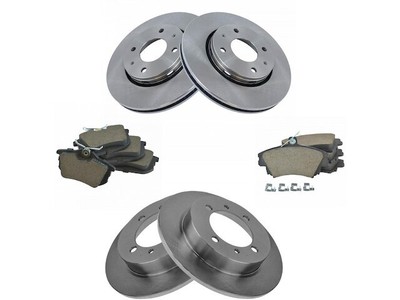 Front and Rear TRQ Brake Pad and Rotor Kit fits Volvo V40 2000-2003 72RDKM