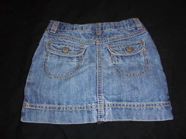 GYMBOREE~CITRUS COOLER Denim Orange Slice SKIRT w/Shorts~Sz 4~Adj Wst