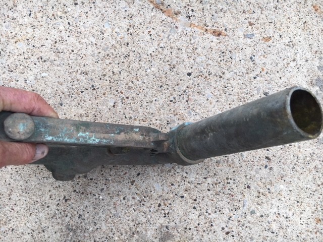 VINTAGE  MCDONALD straight  SPOUT BRASS GAS PUMP NOZZLE app. 2