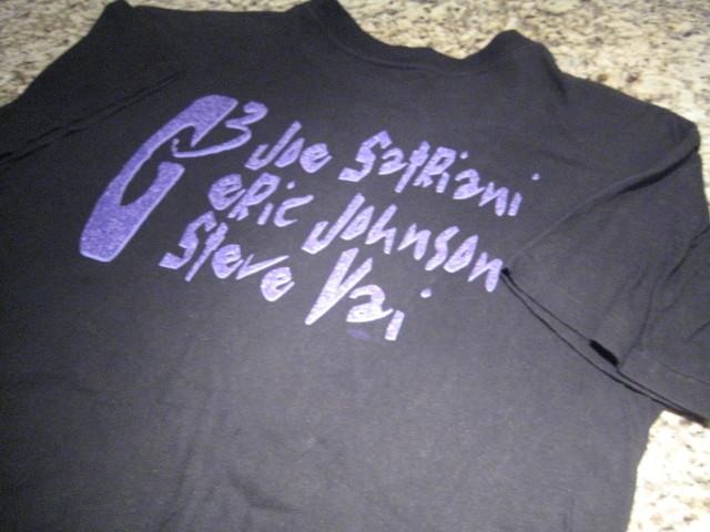 G3 steve vai joe satriani eric johnson 1997 concert tour t shirt XL black