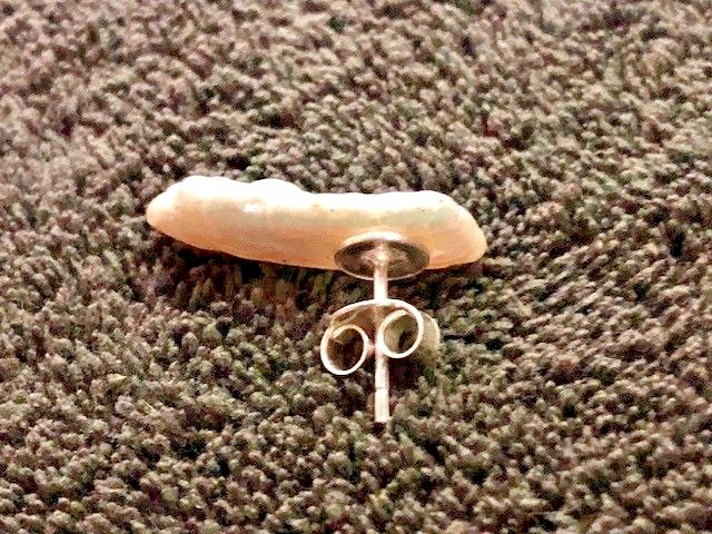 Large Freshwater Pearl Stud Earrings in Sterling Silver