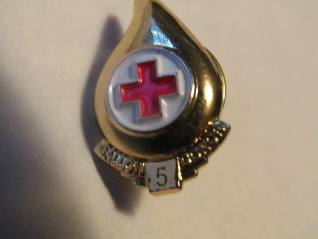 Red Cross 5 Gallon Blood Donor Pin