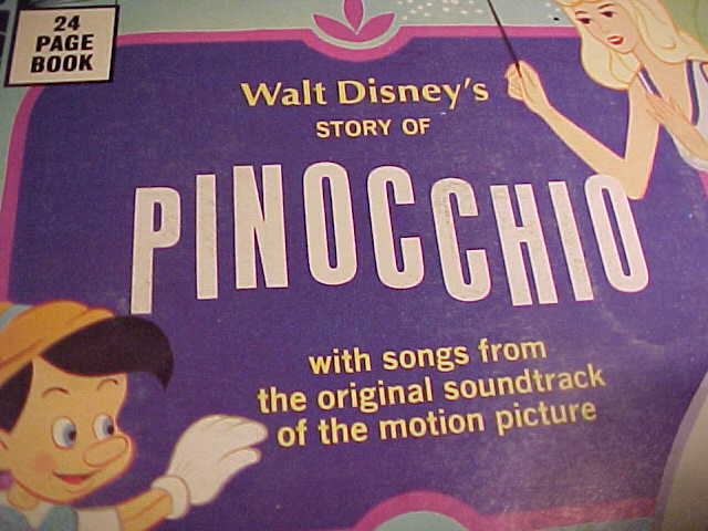 Walt Disney's Story Of Pinocchio - 24 Page Read-Along Book And Record