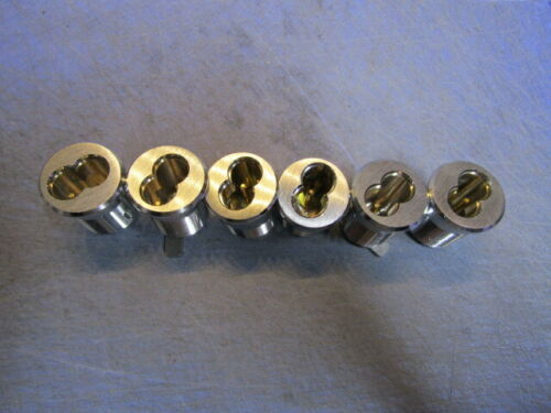 6 Mortise Cylinders 1-7/16” long for BEST & Others SFIC Cores Satin Chrome US26D