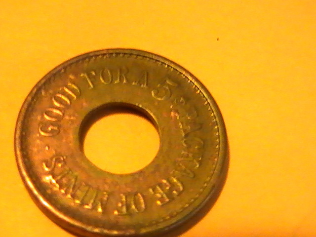 TOKEN EARLY TOKEN ALL QUALITY MINTS GOOD FOR A 5c PACKAGE OF MINTS