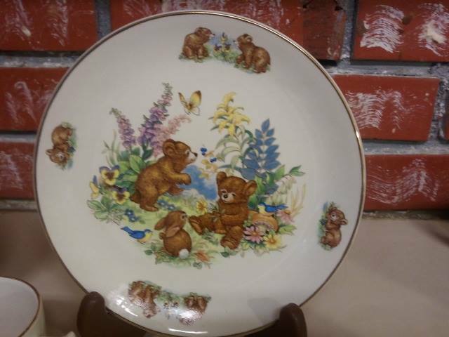 James Kent old foley teddy bear bowl/saucer & mug.made in Staffordshire England.