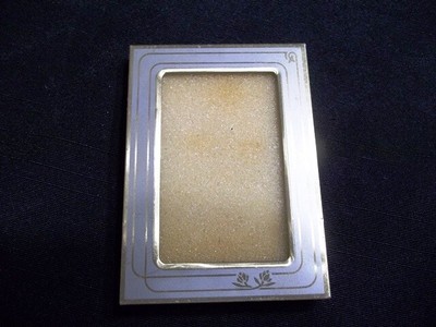 Vintage Gold Tone Metal 2.5x3.5  Picture Frame - Glass Included Attached Easel