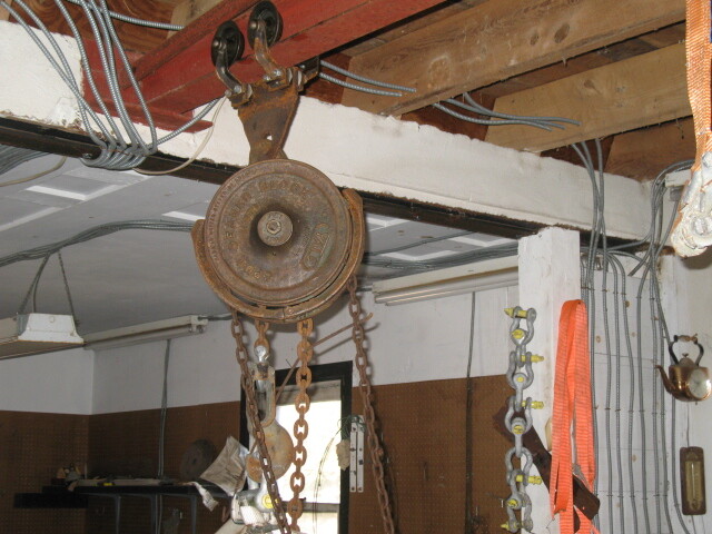 Vintage CHAIN HOIST-YALE from 1970's or earlier-still attached to beam!