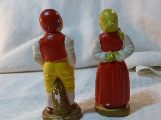 Vintage Japan Chalk Ware Plaster Ethnic Figurines Couple 4