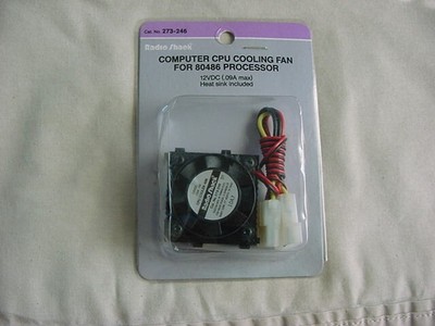 NIP RADIO SHACK #273-246 COMPUTER CPU COOLING FAN 80486 PROCESSOR