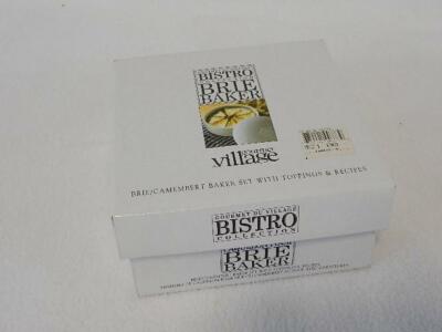 Bistro Collect Brie Camembert Cheese Baker Porcelain Warming Serving Dish WHITE