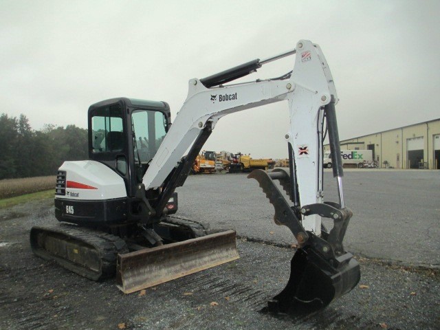 2015 Bobcat E45 Hydraulic Excavator, Full Cab, AC, Hydraulic Thumb, 1511 Hours