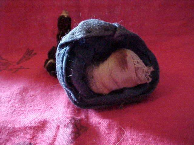 Antique Handmade Cloth Art Mini WORRY Doll bugle bead necklaces, FANCY BELT, SEE