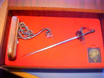PAUL CHEN HANWEI MINI FRENCH SWEPT HILT RAPIER SWORD 17th CENTURY STAND GIFT BOX