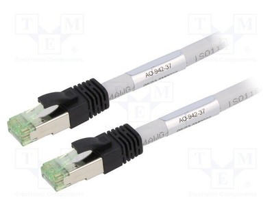 Patch cord; S/FTP; Cat 8; linka; Cu; LSZH; szary; 5m; 24AWG; Żyły: 8 Z1C2