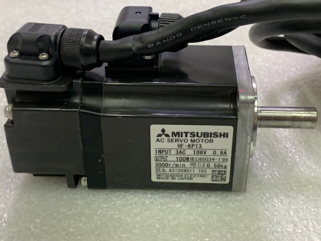 Mitsubishi Electric AC Servo Motor HF-KP13 100W 3AC 0.8A 3000r/min Used