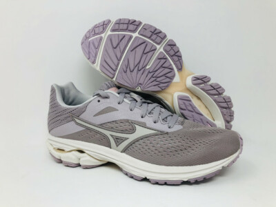 Mizuno Women's Wave Rider 23 Running Shoe, Cloud Grey/Wind Chime, 12 B(M) US