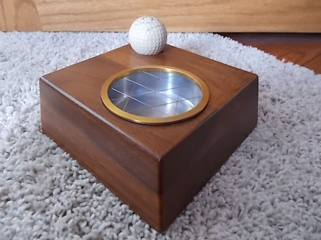 Vintage 1962 Hole In One Golf Ball Trophy Ashtray Wooden Desk Plaque Titleist #2