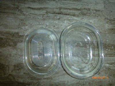 Vintage PYREX Oval Refrigerator Baking Dish 602 B With Ribbed Lid 700 ML