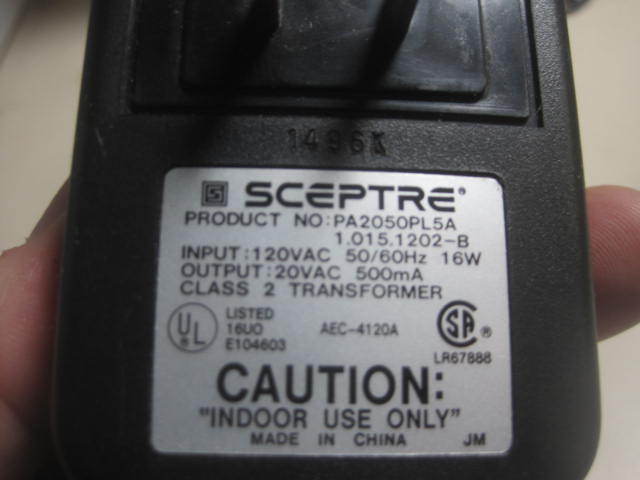 Genuine US Robotics PA2050PL5A AC Adapter Transformer Modem 5686, 20V 500mA