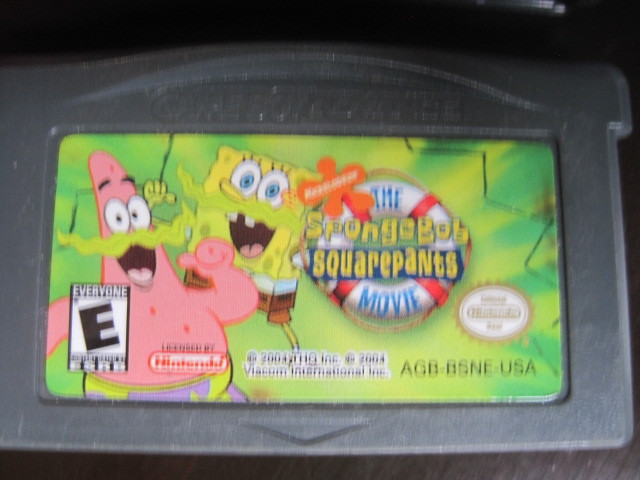 Nintendo Gameboy Advance Lot: Game Cartridges(Ratatouille-Spongebob-Lizzy)+Case