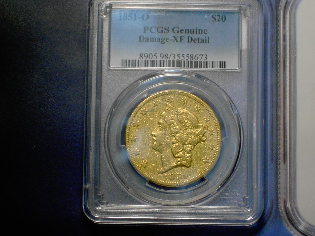 1851 O $20 Liberty Double Eagle Gold...PCGS  XF Details...Rare Coin !