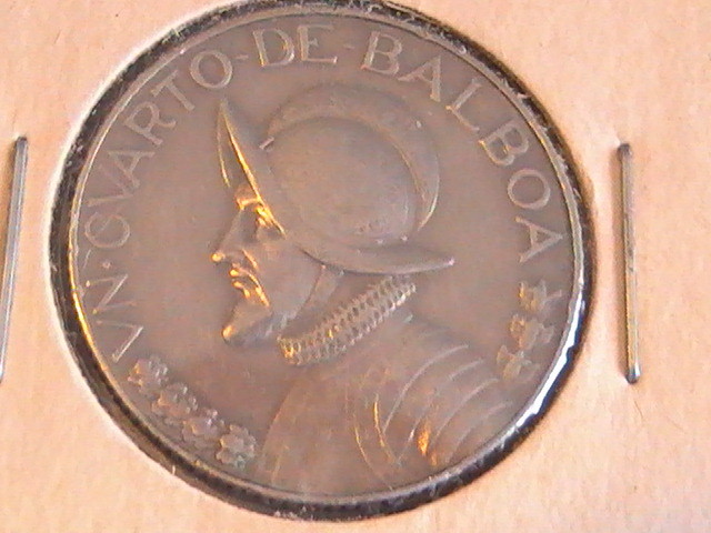Panama 1966 Un Cuarto Balboa BU Armored Bust Coin