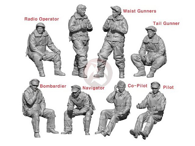 Legend 1/48 B-17 Flying Fortress US Bomber Aircraft Crew WWII (8 Figures) LF4816