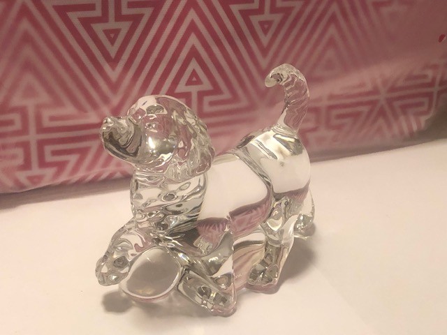 LENOX Come Play with Me Dog Puppy w/ Ball Full Lead Crystal Sculpture w/ Box