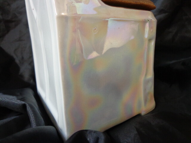 Gorgeous Luster ware Salt Box Victoria China Czechoslovakia Pearled Porcelain