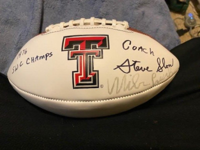 Mike Leach Signed TTU Football Steve Sloan 1976 Conf.Champs as Well! Texas Tech