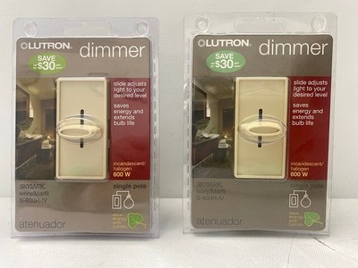 Lot of 2  Lutron S-600H-IV Skylark Ivory 600 watts Slide Dimmer Switch 1 pk NEW