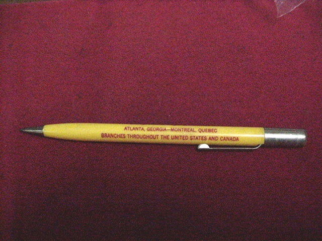 THE SUNFAX CORPORATION  MECHANICAL PENCIL, PRIOR TO 1961, ATLANTA, GEORGIA
