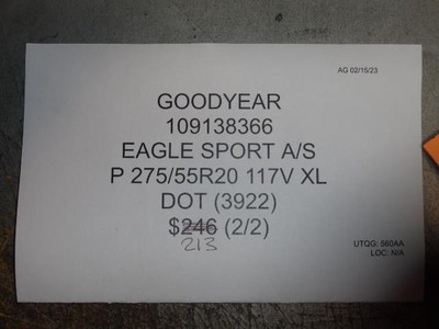 2 GOODYEAR EAGLE SPORT AS P 275 55 20 117V XL 109138366 TIRES BQ4