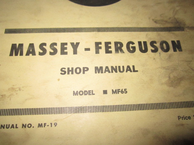 MASSEY FERGUSON MF 65  SHOP MANUAL  No. -19 used