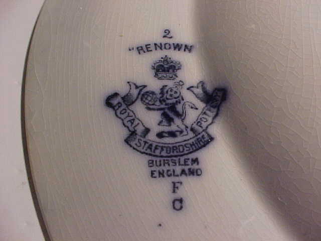 4 Royal Staffordshire Flow Blue Renown 9