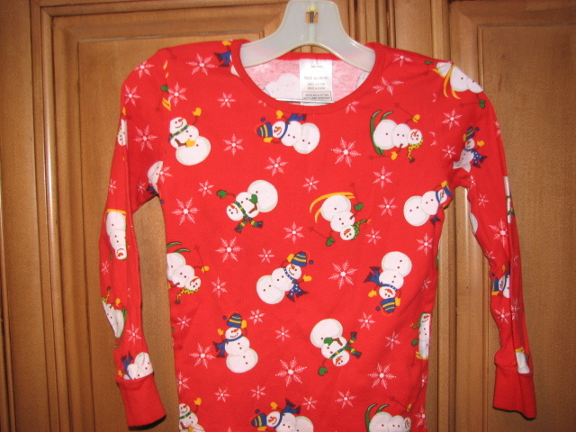 XL 8-10 Snowman Pajamas Cotton