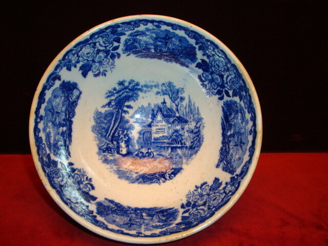 Antique Blue Transfer ware Bowl Miller Holland C.1890