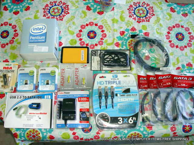 LOT OF 16 NEW MISC COMPUTER AUDIO VIDEO ADAPTERS HDMI CPU ITEMS FREE SHIPPING 