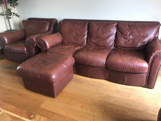 comfy armchair and footstool
